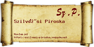 Szilvási Piroska névjegykártya