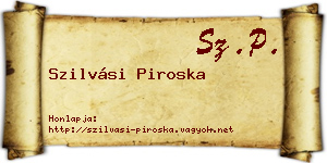 Szilvási Piroska névjegykártya