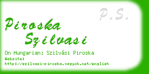 piroska szilvasi business card